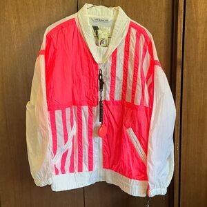 RARE Gitano Neon Pink and White Windbreaker NWT
